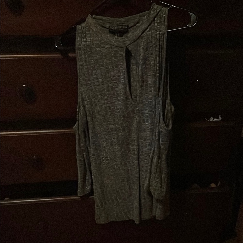 Forever 21 Gray Cut Out Tank Top